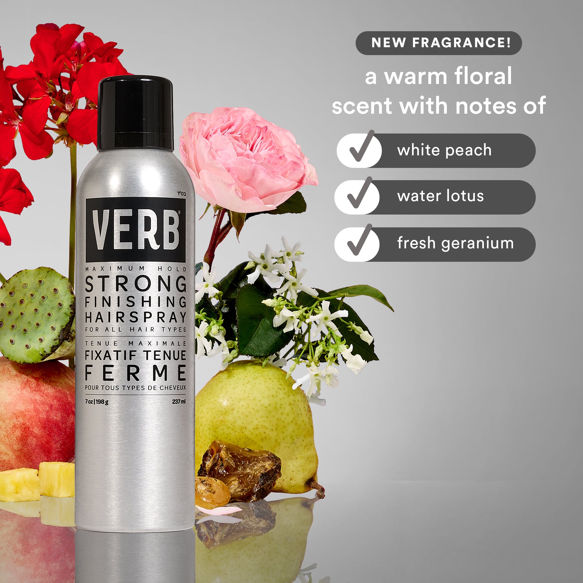 strong finishing hairspray | maximum hold | verb® products