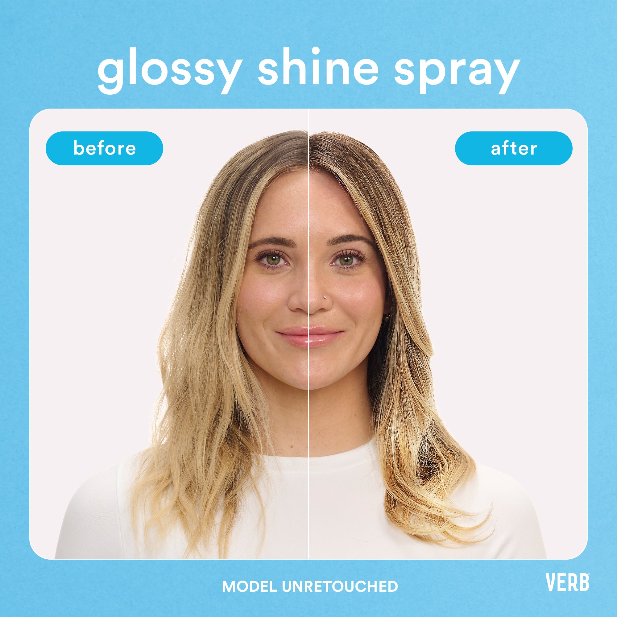 glossy shine spray with heat protection
