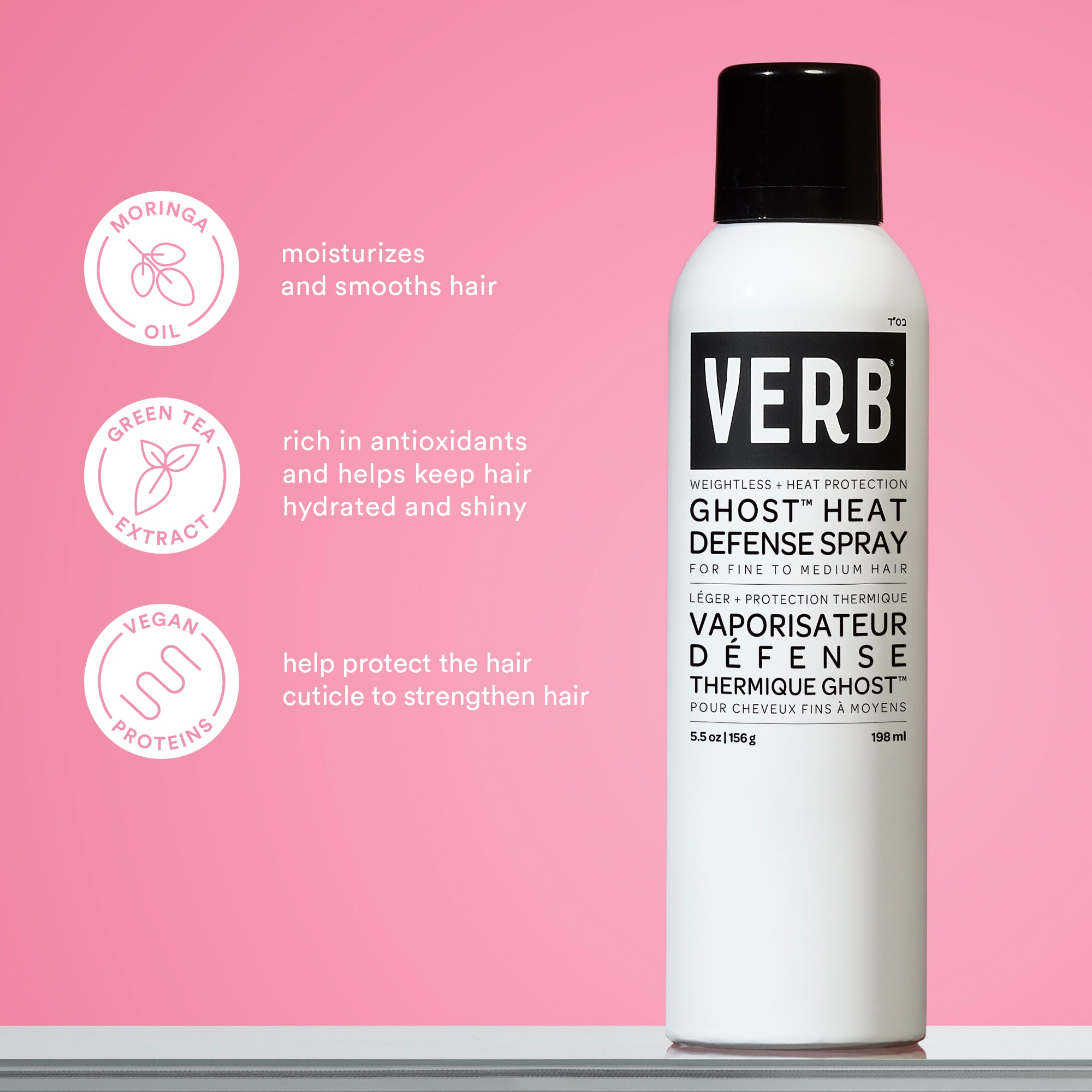 ghost™ heat defense spray | heat protection | verb® products