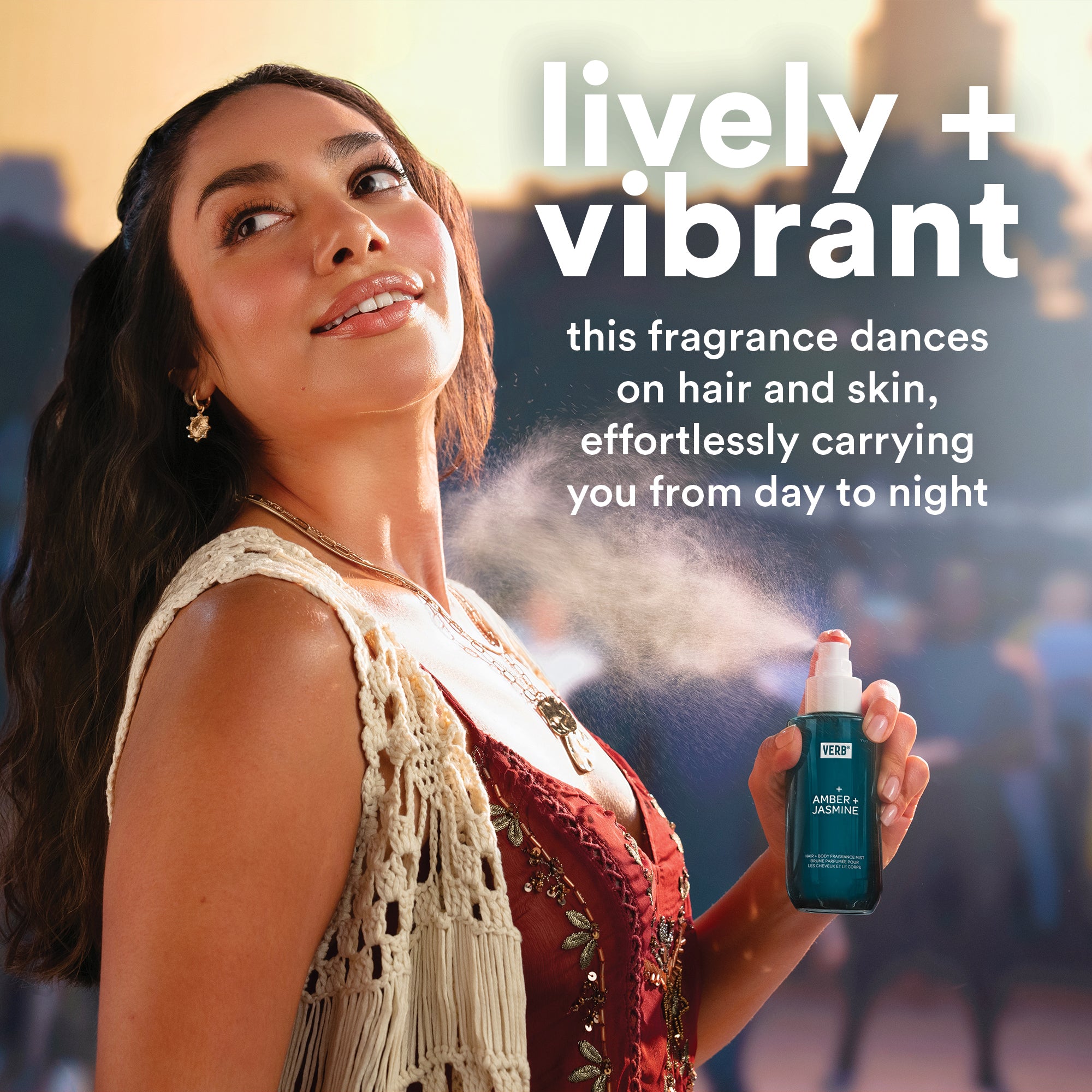 amber + jasmine hair and body fragrance mist