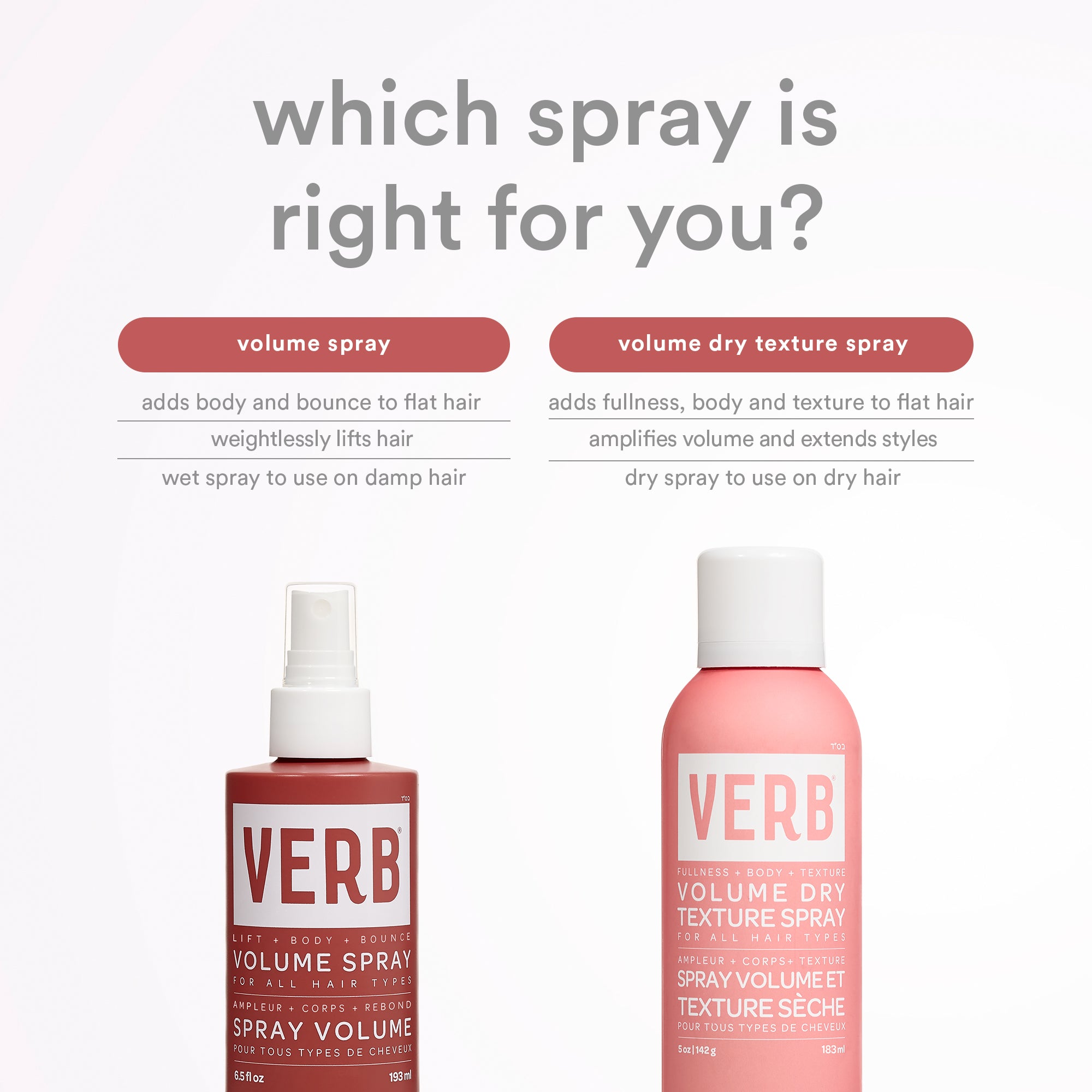 spray volume et texture sèche