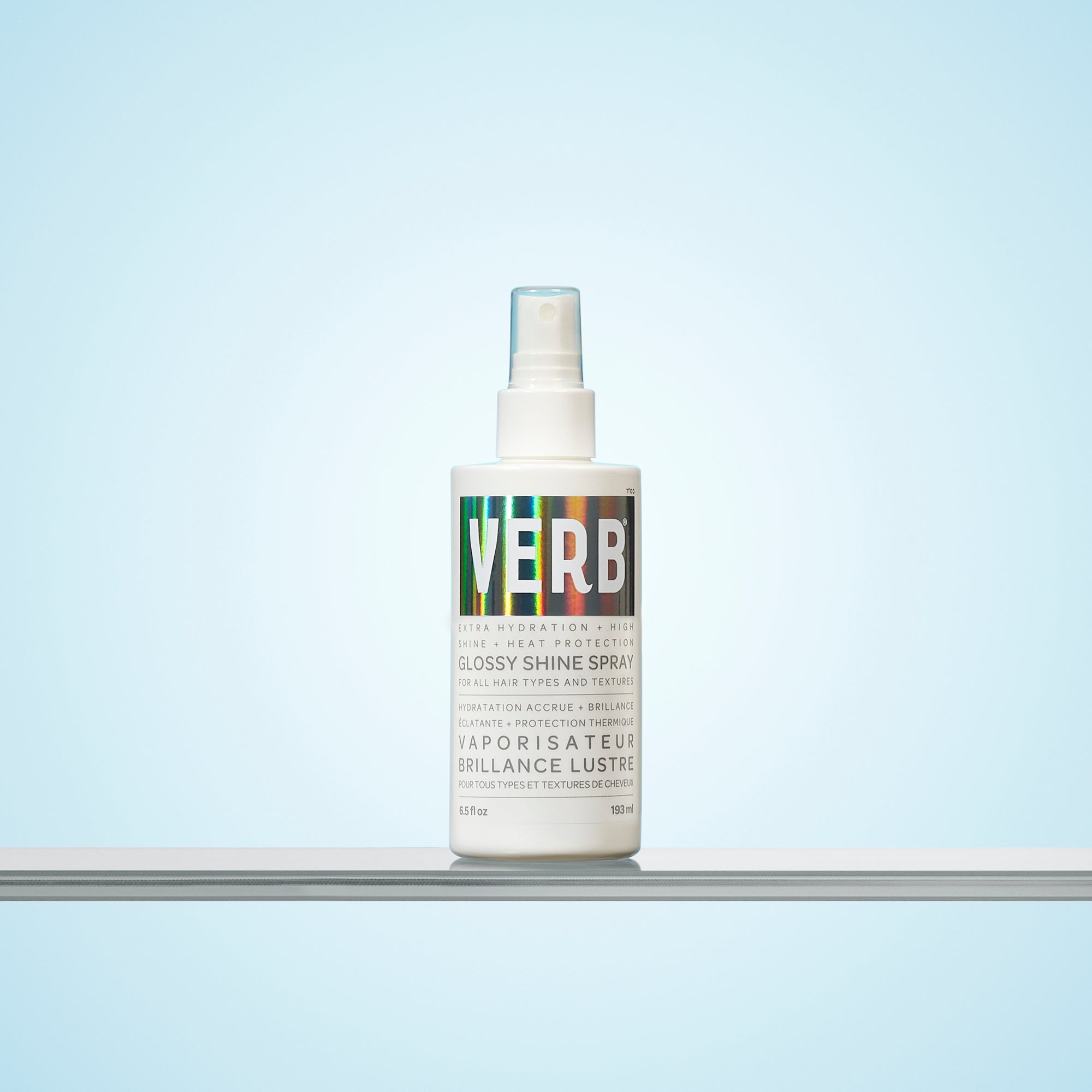 glossy shine spray with heat protection